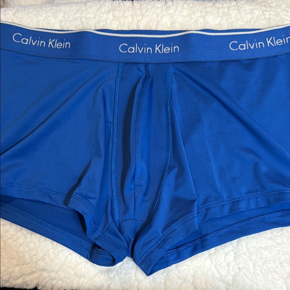 Calvin Klein Blue Stretch Boxer Briefs Trunk Underwear with Iconic Waistband